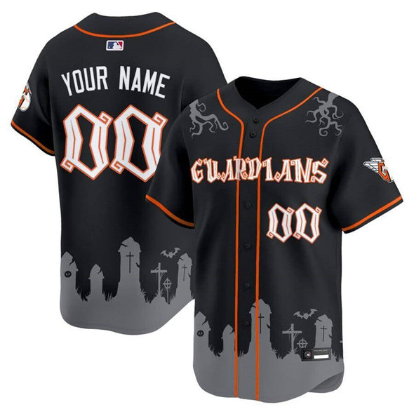 Personalized Men’s Cleveland Guardians Active Player Active Player Black ‘Halloween Edition’ Premier Limited Baseball Jersey