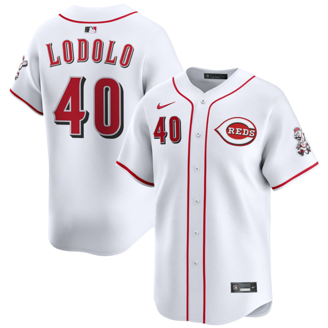 Personalized Men’s Cincinnati Reds #40 Nick Lodolo White Home Limited Stitched Baseball Jersey