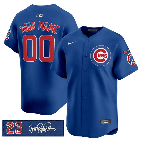 Personalized Men’s Chicago Cubs Active Player Royal ‘Ryne Sandberg Tribute’ Limited V3 Stitched Baseball Jersey
