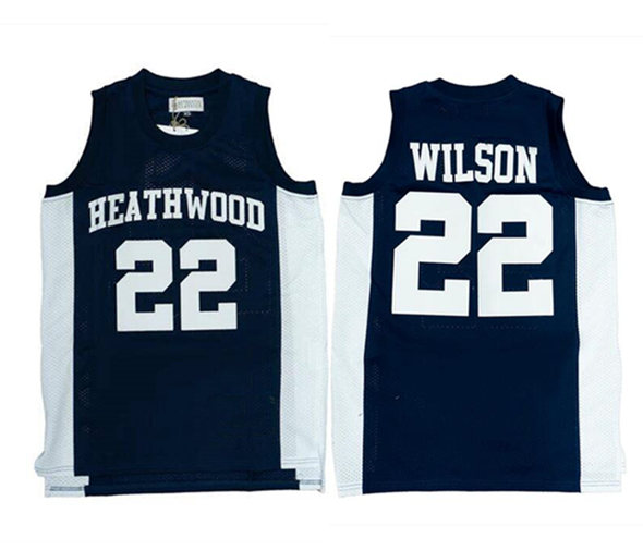 Personalized Men’s Heathwood High School #22 A’ja Wilson Navy Stitched Basketball Jersey