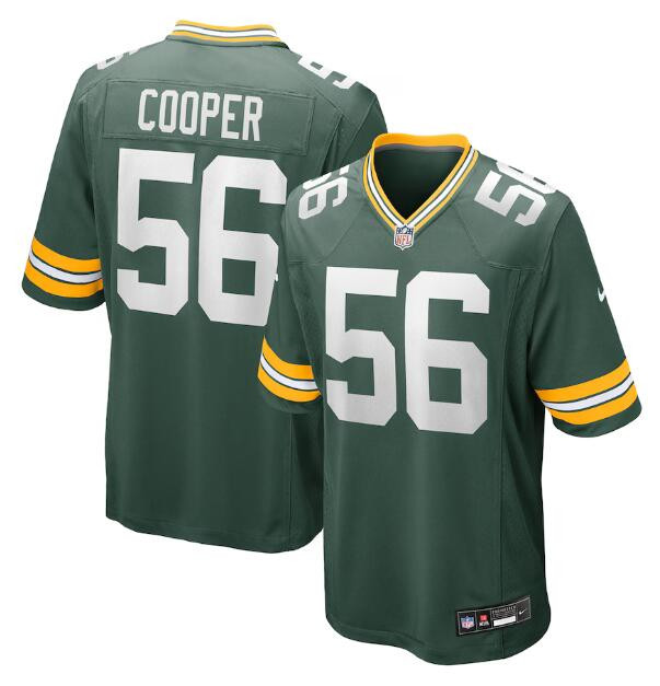 Personalized Men’s Green Bay Packers #56 Edgerrin Cooper Green 2025 Stitched Game Jersey