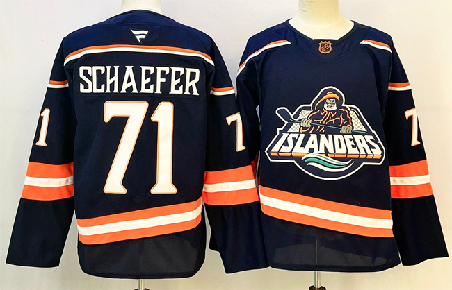 Personalized Men’s New York Islanders #71 Matthew Schaefer Navy 2024-25 Stitched Hockey Jersey