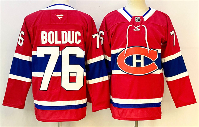 Personalized Men’s Montreal Canadiens #76 Zack Bolduc Red 2024-25 Stitched Jersey
