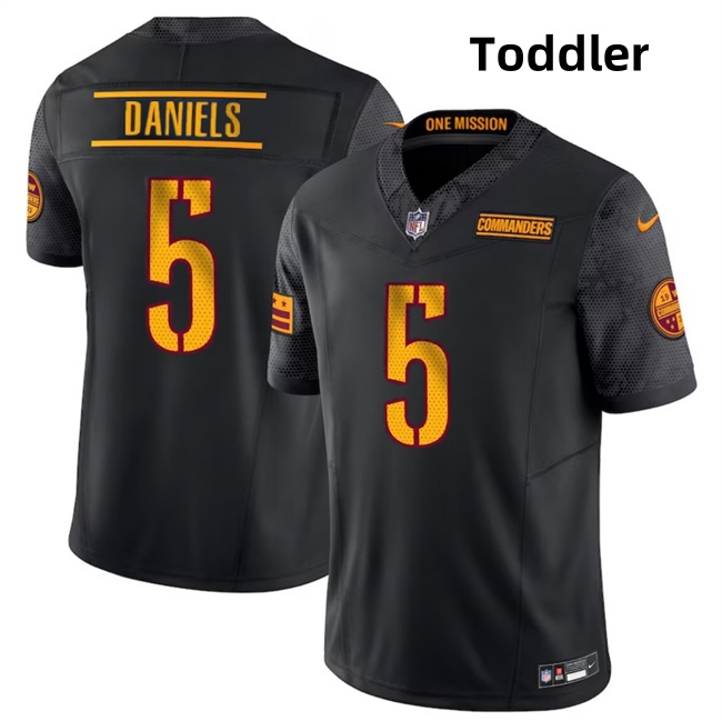 Personalized Toddler Washington Commanders #5 Jayden Daniels Black Jersey