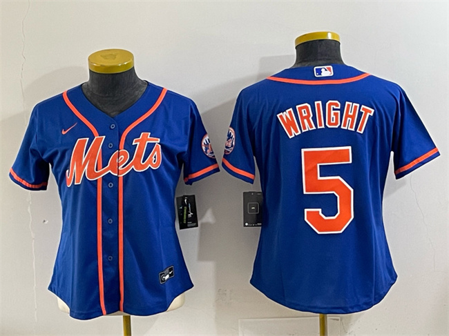 Personalized Women’s New York Mets #5 David Wright Royal Cool Base Stitched Baseball Jersey(Run Small)
