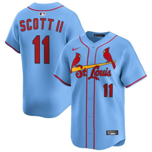 Personalized Men’s St. Louis Cardinals #11 Victor Scott II Light Blue Alternate Limited Stitched Baseball Jersey