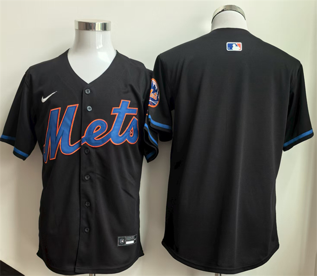 Personalized Men’s New York Mets Blank Black 2025 Limited Stitched Baseball Jersey