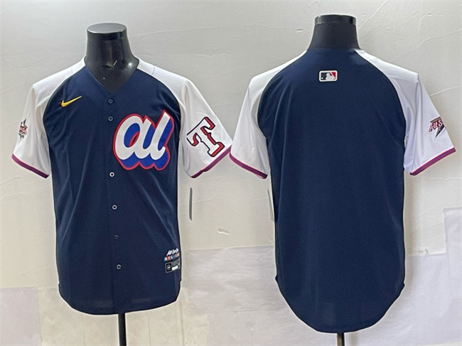 Personalized Men’s American League Texas Rangers Blank Navy Alternate 2025 All-Star Edition Limited Stitched Baseball Jersey