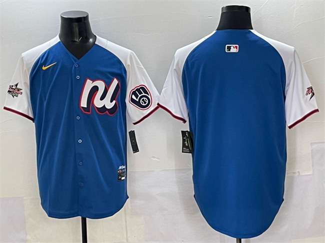 Personalized Men’s National League Milwaukee Brewers Blank Blue Alternate 2025 All-Star Edition Limited Stitched Baseball Jersey