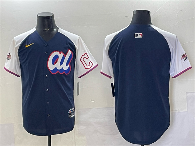 Personalized Men’s American League Cleveland Guardians Blank Navy Alternate 2025 All-Star Edition Limited Stitched Baseball Jersey