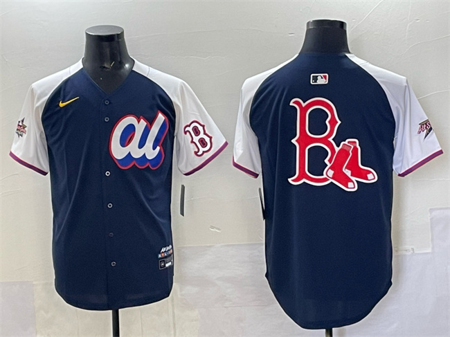 Personalized Men’s American League Boston Red Sox Team Big Logo Navy Alternate 2025 All-Star Edition Limited Stitched Baseball Jersey