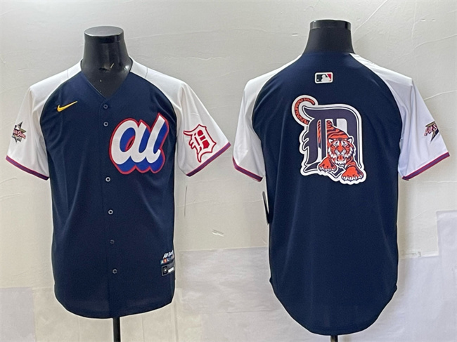 Personalized Men’s American League Detroit Tigers Team Big Logo Navy Alternate 2025 All-Star Edition Limited Stitched Baseball Jersey