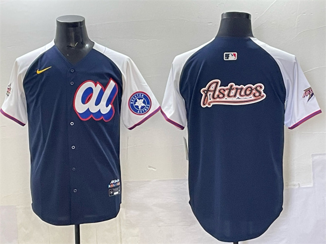 Personalized Men’s American League Houston Astros Team Big Logo Navy Alternate 2025 All-Star Edition Limited Stitched Baseball Jersey