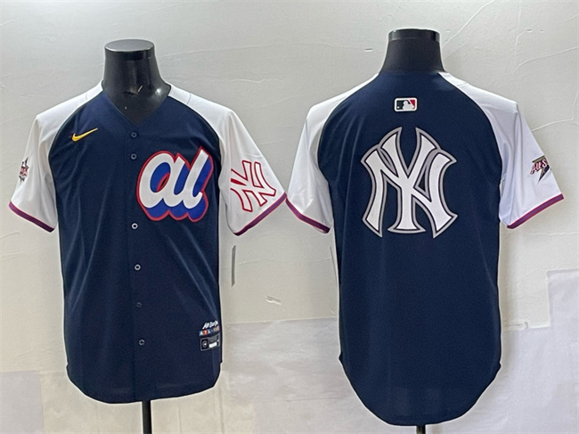Personalized Men’s American League New York Yankees Team Big Logo Navy Alternate 2025 All-Star Edition Limited Stitched Baseball Jersey
