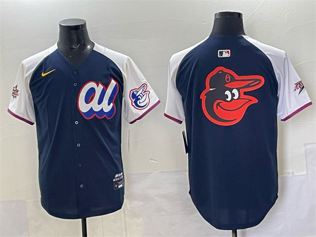 Personalized Men’s American League Baltimore Orioles Team Big Logo Navy Alternate 2025 All-Star Edition Limited Stitched Baseball Jersey