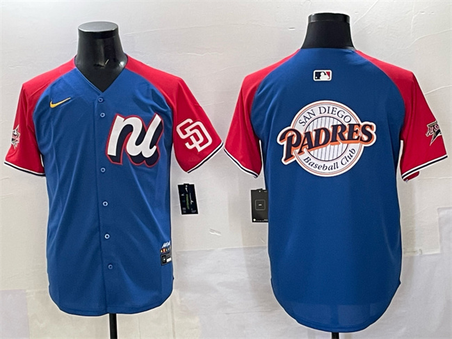 Personalized Men’s National League San Diego Padres Team Big Logo Blue Red Alternate 2025 All-Star Edition Limited Stitched Baseball Jersey