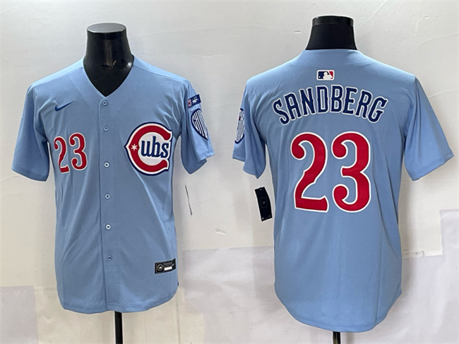 Personalized Men’s Chicago Cubs #23 Ryne Sandberg Blue ‘Ryne Sandberg Tribute’ Limited V3 Stitched Baseball Jersey