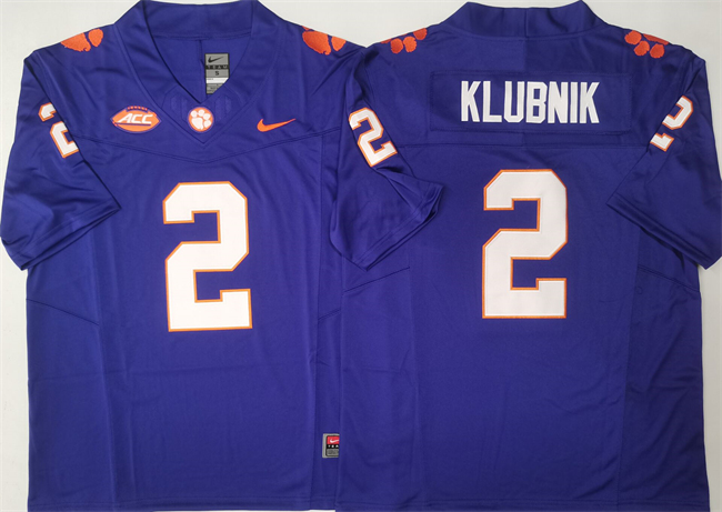 Personalized Men’s Clemson Tigers #2 Cade Klubnik Purple F.U.S.E. Stitched Football Jersey