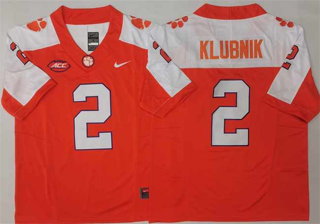 Personalized Men’s Clemson Tigers #2 Cade Klubnik Orange White F.U.S.E. Stitched Football Jersey