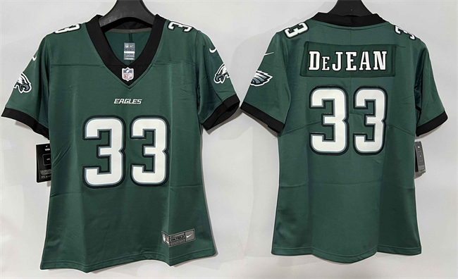 Personalized Women’s Philadelphia Eagles #33 Cooper DeJean Green New Untouchable Limited Stitched Football Jersey(Run Small)