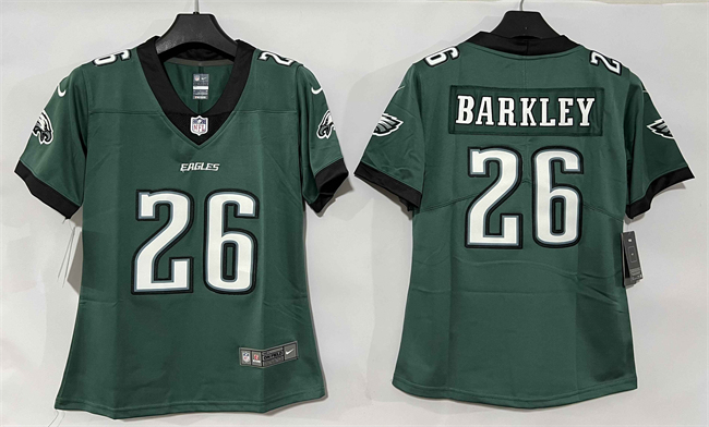 Personalized Women’s Philadelphia Eagles #26 Saquon Barkley Green New Untouchable Limited Stitched Football Jersey(Run Small)