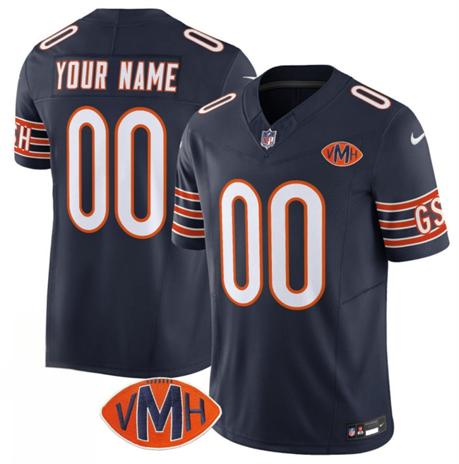 Personalized Men’s Chicago Bears Active Player Navy 2025 F.U.S.E. With VMH Patch Untouchable Limited Stitched Football Jersey