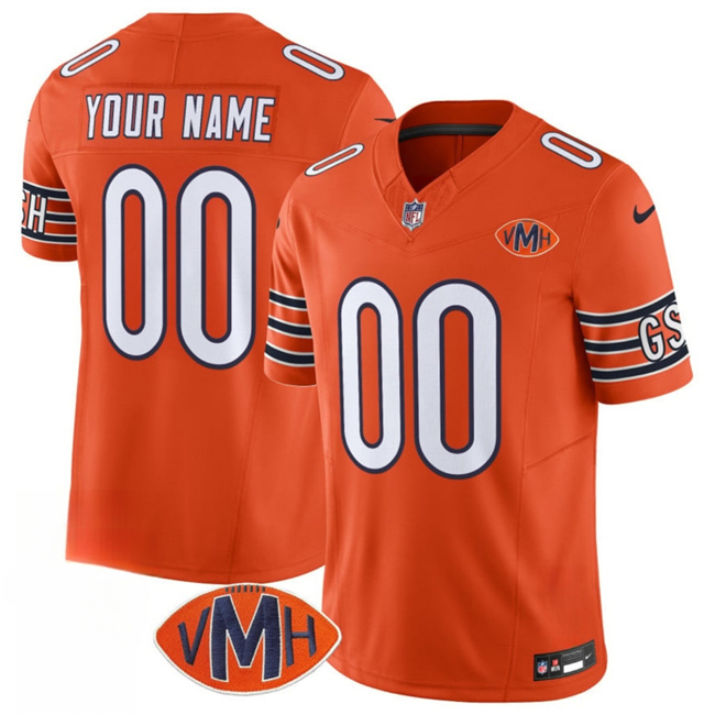 Personalized Men’s Chicago Bears Active Player Orange 2025 F.U.S.E. With VMH Patch Untouchable Limited Stitched Football Jersey