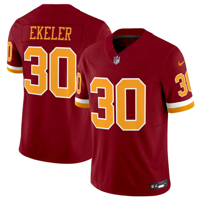 Personalized Men’s Washington Commanders #30 Austin Ekeler Burgundy 2025 F.U.S.E. Throwback Limited Stitched Football Jersey