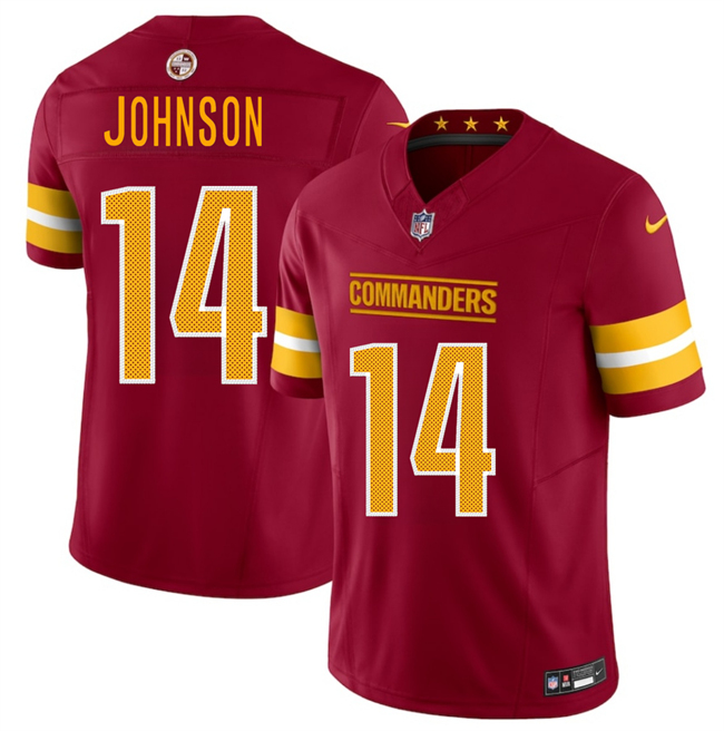 Personalized Men’s Washington Commanders #14 Josh Johnson Burgundy 2025 Draft F.U.S.E. Limited Stitched Football Jersey