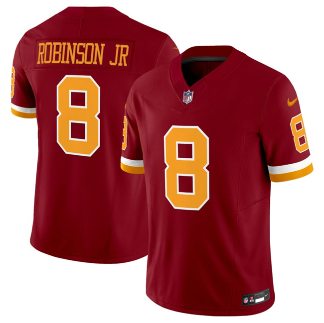 Personalized Men’s Washington Commanders #8 Brian Robinson Jr. Burgundy 2025 F.U.S.E. Throwback Limited Stitched Football Jersey