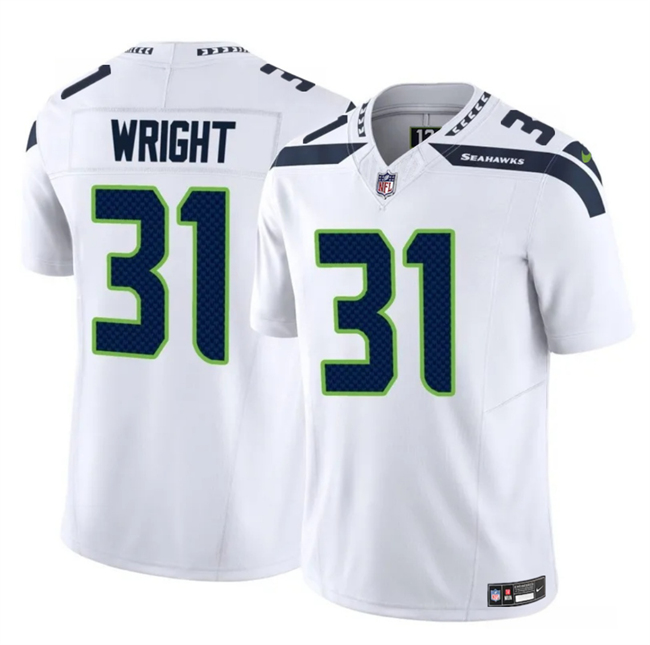 Personalized Men’s Seattle Seahawks #31 Jacardia Wright White 2025 F.U.S.E. Untouchable Limited Stitched Football Jersey