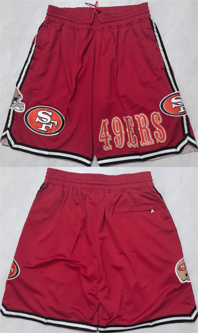 Personalized Men’s San Francisco 49ers Red Shorts (Run Small)