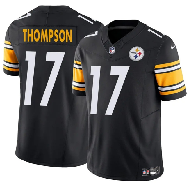 Personalized Men’s Pittsburgh Steelers #17 Skylar Thompson Black 2025 F.U.S.E. Untouchable Limited Stitched Jersey