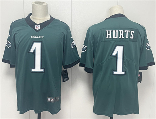 Personalized Men’s Philadelphia Eagles #1 Jalen Hurts Green 2024 New Untouchable Limited Stitched Football Jersey