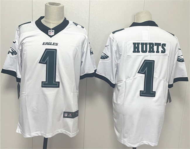 Personalized Men’s Philadelphia Eagles #1 Jalen Hurts White 2024 New Untouchable Limited Stitched Football Jersey