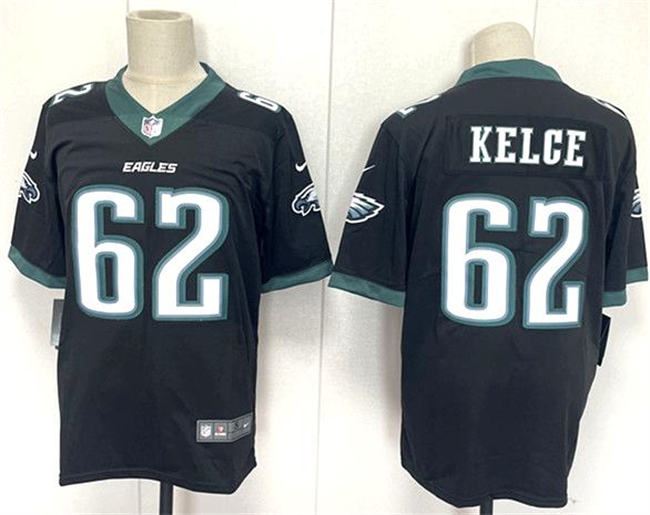 Personalized Men’s Philadelphia Eagles #62 Jason Kelce Black 2024 New Untouchable Limited Stitched Football Jersey