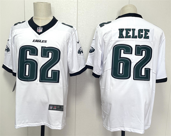 Personalized Men’s Philadelphia Eagles #62 Jason Kelce White 2024 New Untouchable Limited Stitched Football Jersey