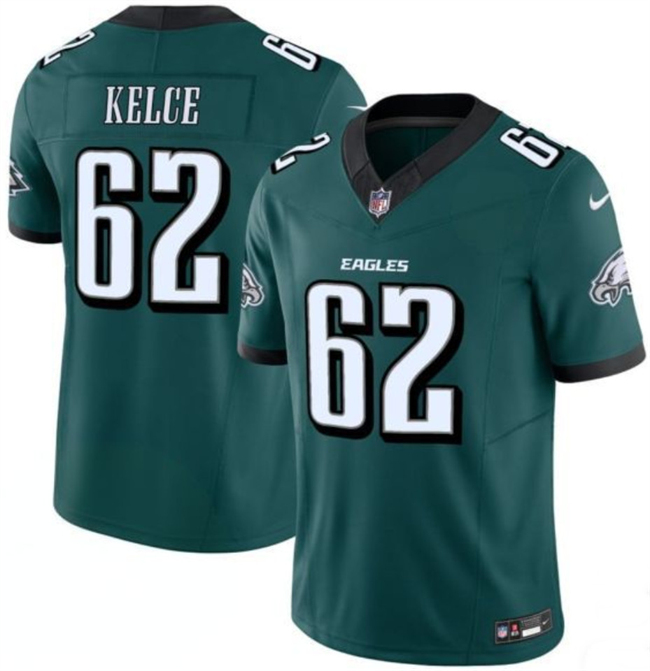 Personalized Men’s Philadelphia Eagles #62 Jason Kelce Green 2024 F.U.S.E. Untouchable Limited Throwback Stitched Football Jersey