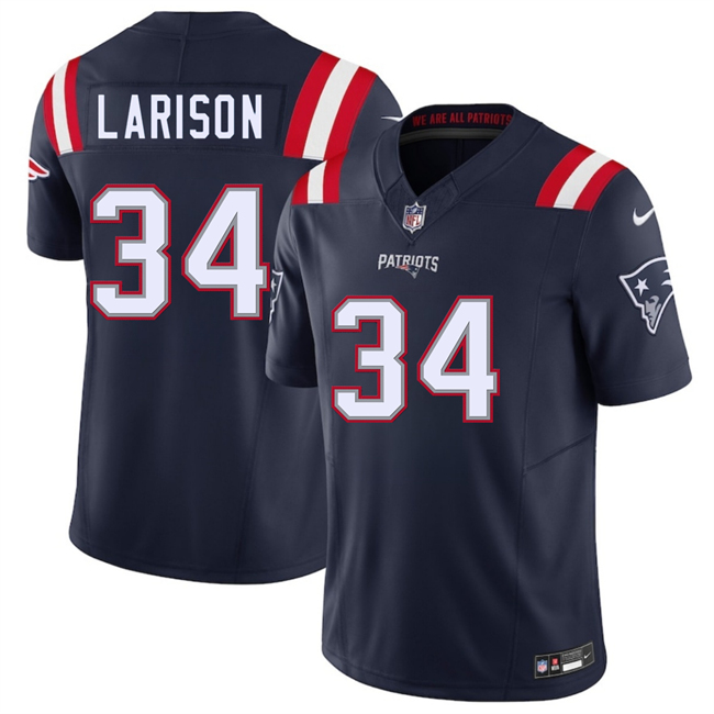 Personalized Men’s New England Patriots #34 Lan Larison Navy 2025 F.U.S.E. Limited Stitched Football Jersey