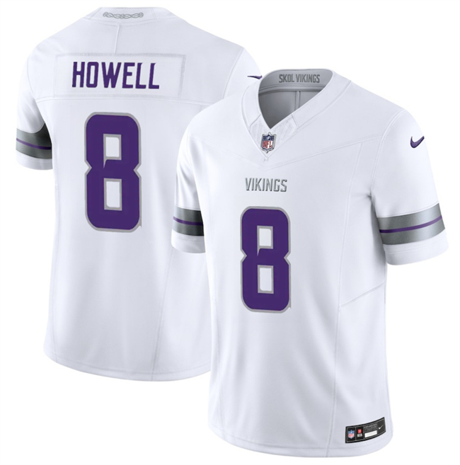 Personalized Men’s Minnesota Vikings #8 Sam Howell White 2025 F.U.S.E. Winter Warrior Limited Stitched Jersey