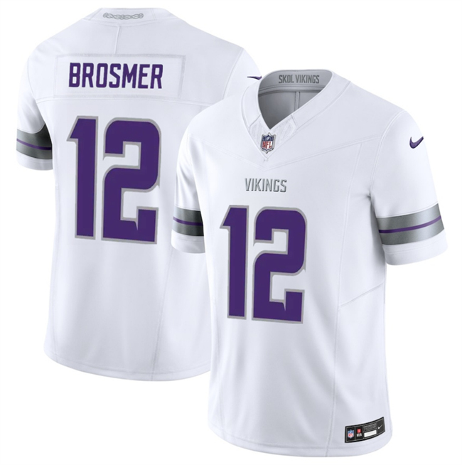 Personalized Men’s Minnesota Vikings #12 Max Brosmer White 2025 F.U.S.E. Winter Warrior Limited Stitched Jersey