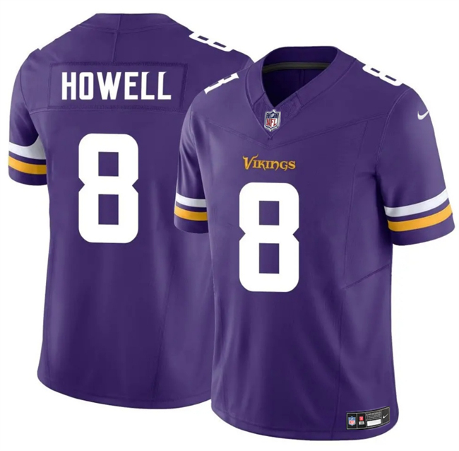 Personalized Men’s Minnesota Vikings #8 Sam Howell Purple 2024 F.U.S.E. Untouchable Limited Stitched Jersey