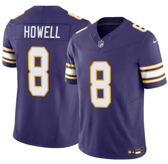 Personalized Men’s Minnesota Vikings #8 Sam Howell Purple 2023 F.U.S.E. Throwback Untouchable Limited Stitched Jersey