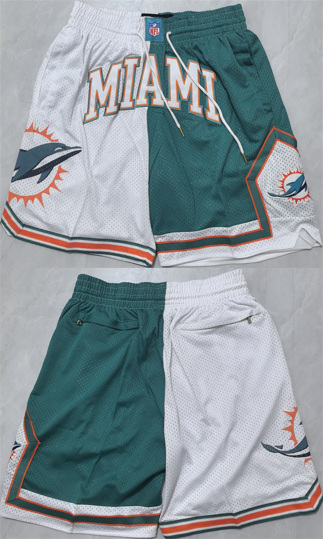 Personalized Men’s Maimi Dolphins Aqua White Shorts (Run Small)