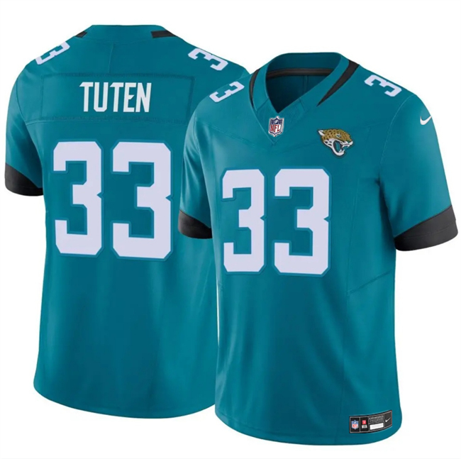Personalized Men’s Jacksonville Jaguars #33 Bhayshul Tuten Teal 2024 Untouchable Limited Stitched Jersey