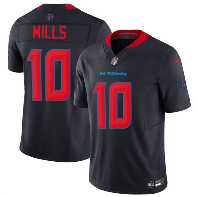 Personalized Men’s Houston Texans #10 Davis Mills Navy 2nd Alternate 2025 F.U.S.E. Limited Stitched Football Jersey