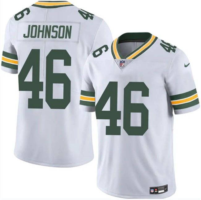 Personalized Men’s Green Bay Packers #46 Amar Johnson White 2025 Untouchable Limited Stitched Football Jersey