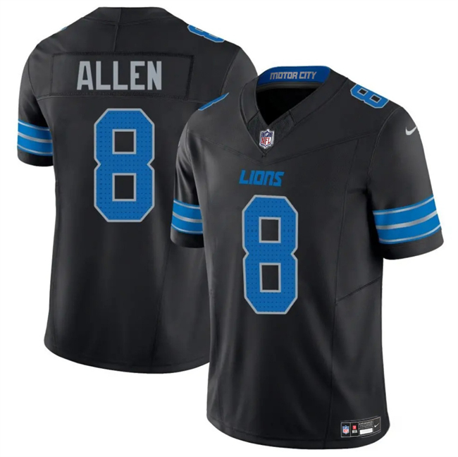 Personalized Men’s Detroit Lions #8 Kyle Allen Black 2025 F.U.S.E. Limited Stitched Jersey
