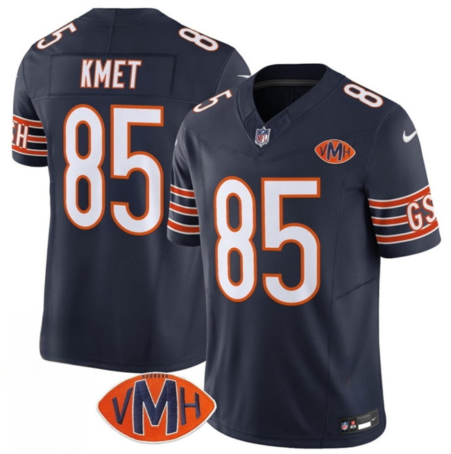 Personalized Men’s Chicago Bears #85 Cole Kmet Navy 2025 F.U.S.E. With VMH Patch Untouchable Limited Stitched Football Jersey