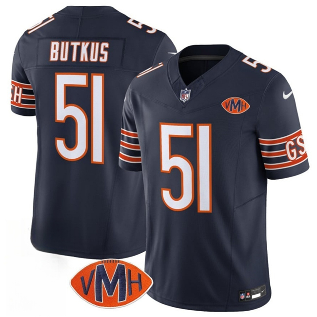 Personalized Men’s Chicago Bears #51 Dick Butkus Navy 2025 F.U.S.E. With VMH Patch Untouchable Limited Stitched Football Jersey
